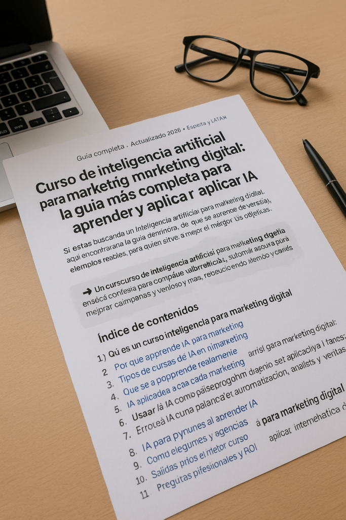 Curso de inteligencia artificial para marketing digital (guía 2026)